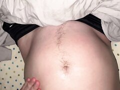 Big Stuffed Belly in Bed