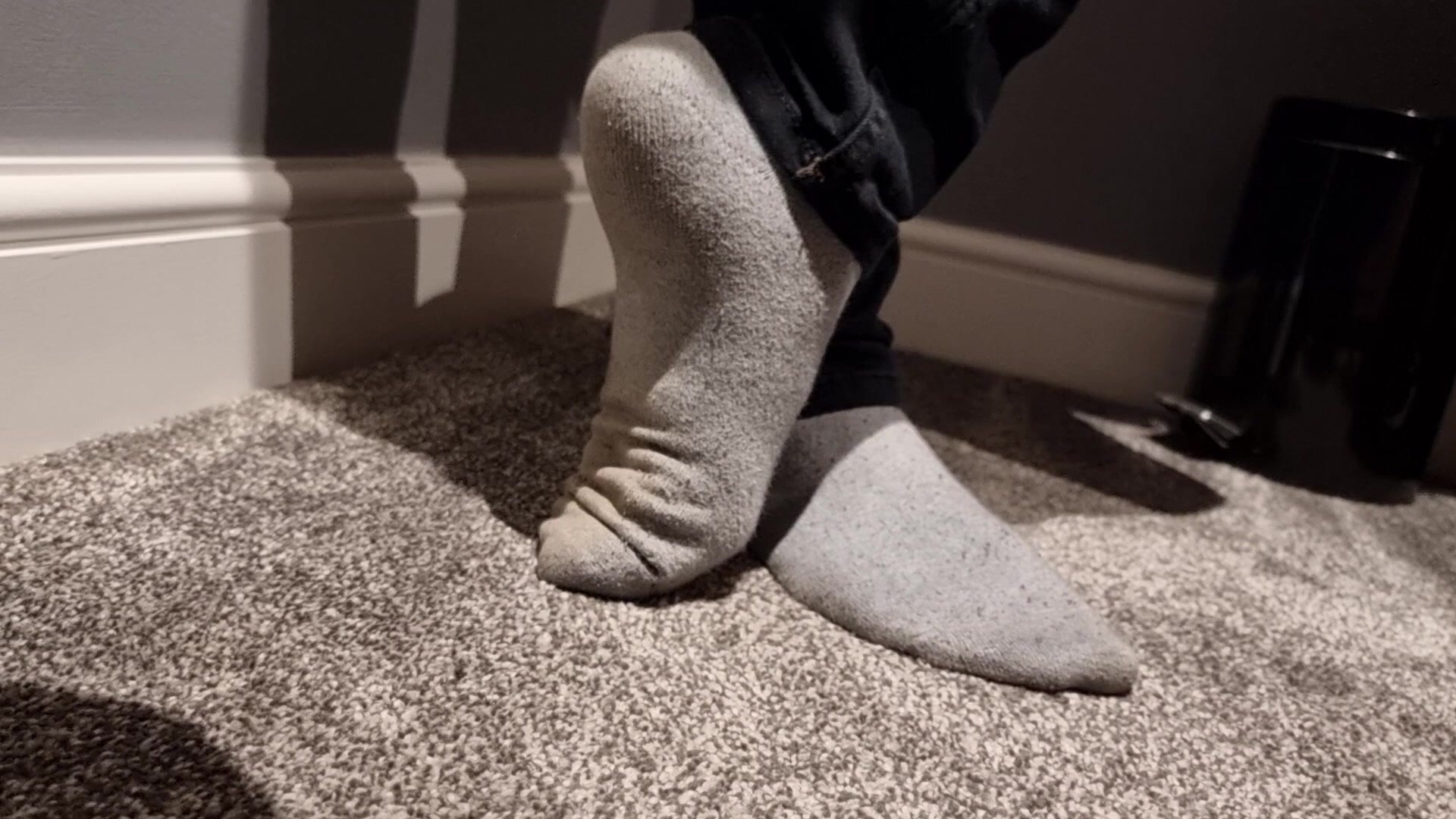 Candid dirty grey socks