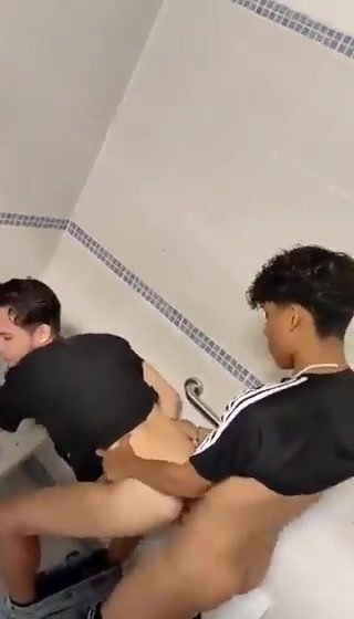 Two Latino Dudes Caught Fucking in Public Bathrooms