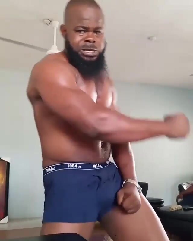 African muscle posing