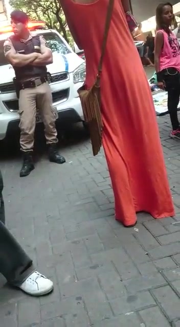 Policeman on street with boner