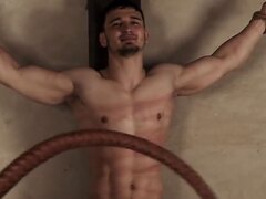 muscle boy - whipping on the cross