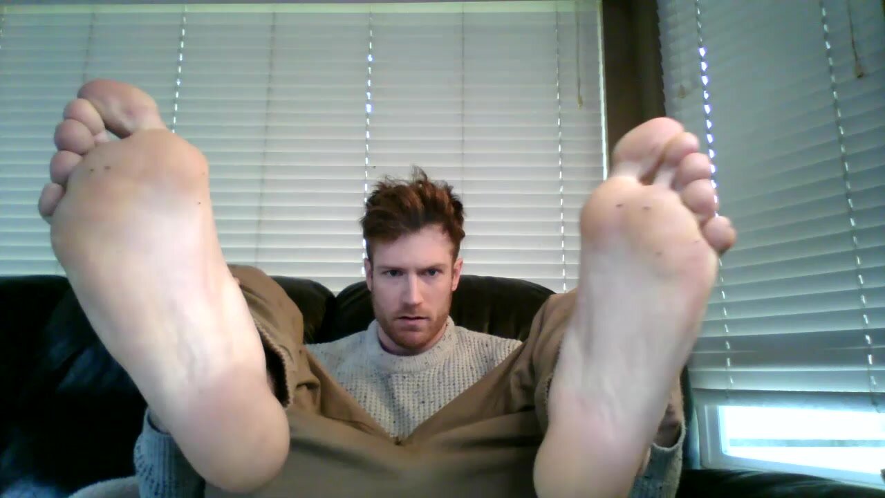 Ginger Guy Shows Feet And Hole