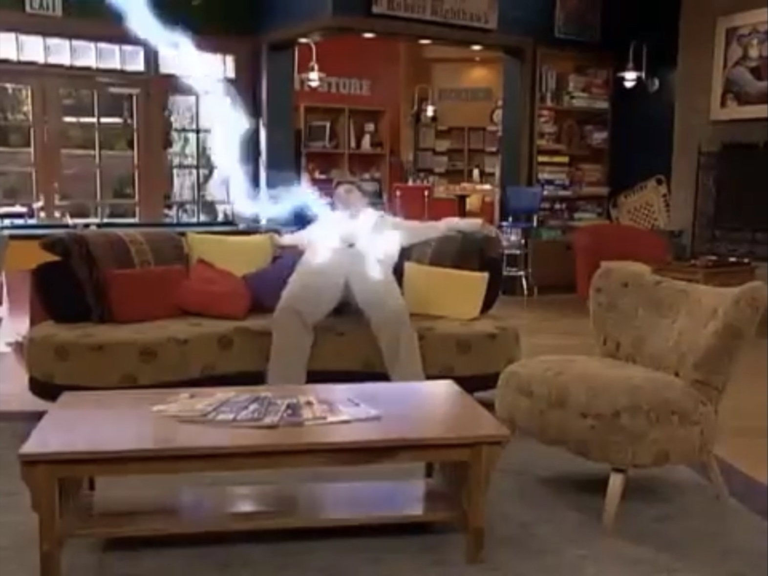 Manspreading Himbo In Tv Show Gets Struck By Lightning 