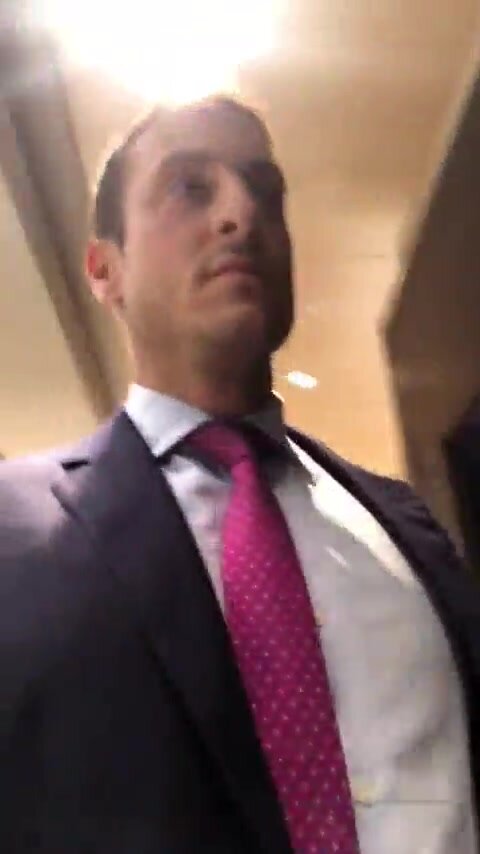 Suit & Tie Work Bathroom Jerk off