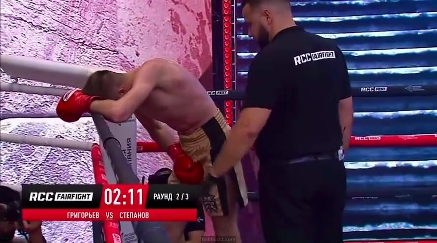 Hot Boxer Gets Kicked in His Nuts by Dirty Fighter