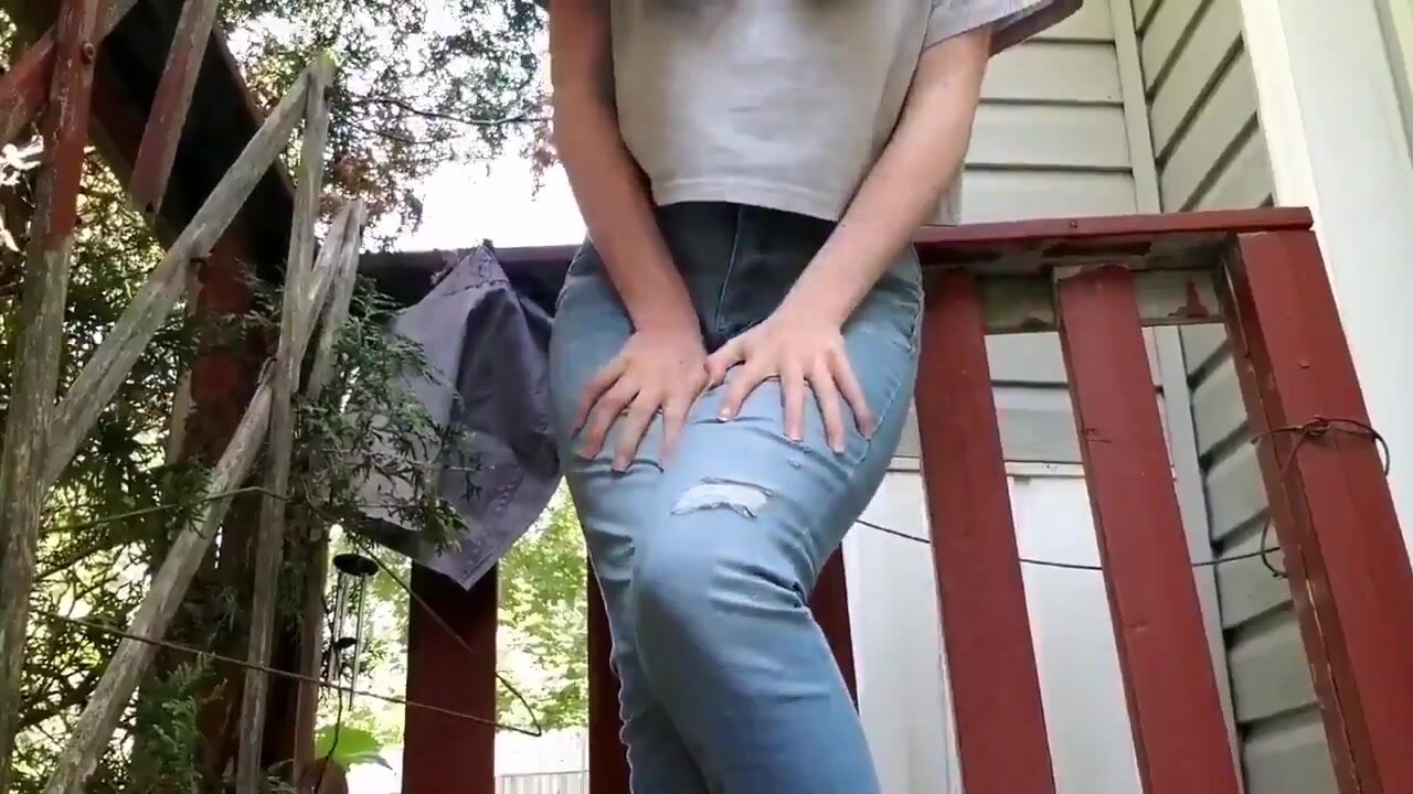 Pee pants on balcony - video 2