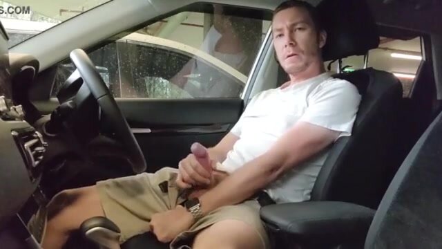 fit guy  car cruising wanks, and  cums