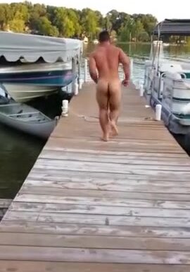cute beefy white boy strips naked in front of friends