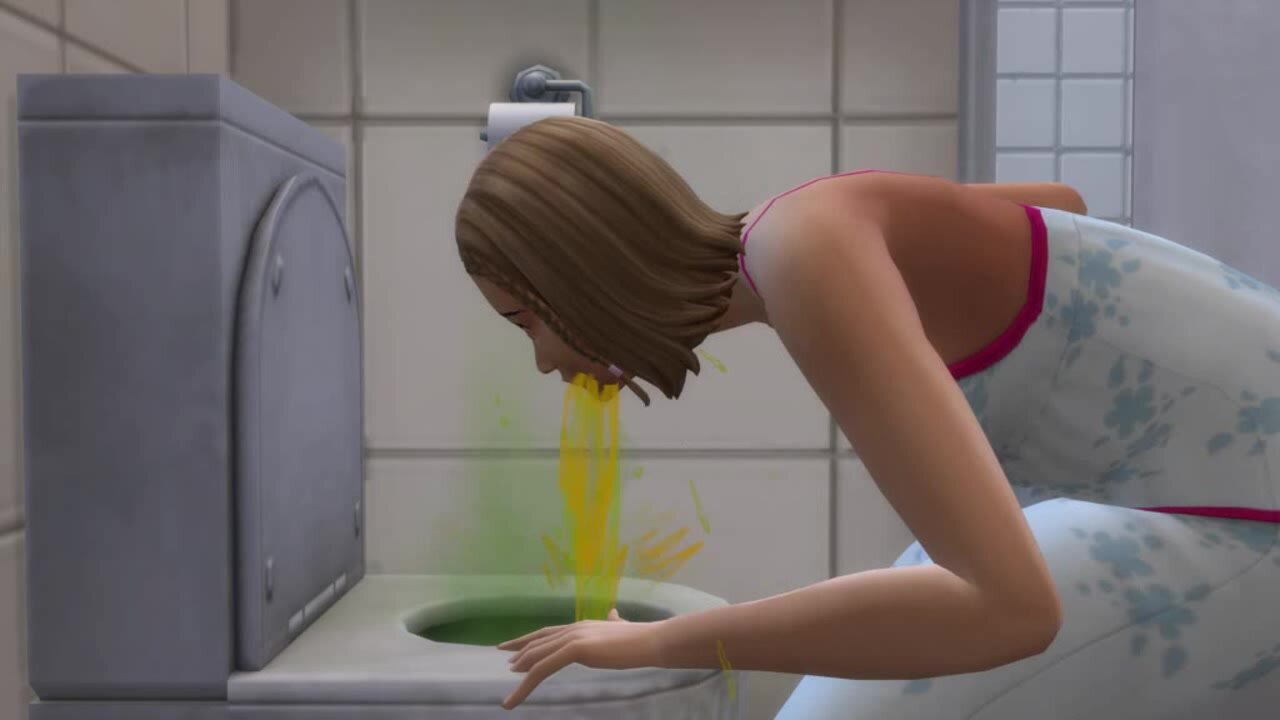 Sims 4 - Molly vomits