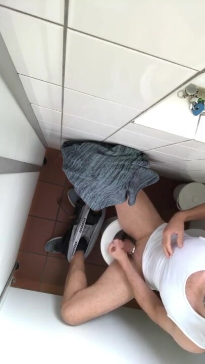 German stud in the toilet