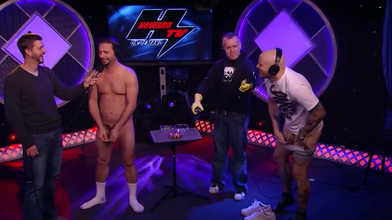 Guys strip in public tv