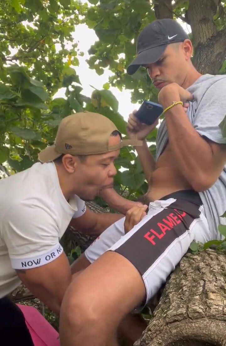 young latino stud's big super thick cock serviced