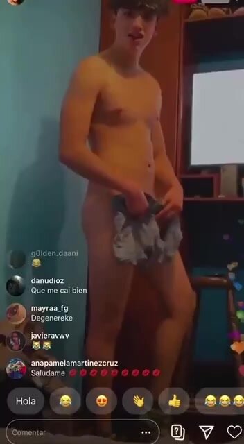 Cute boy naked on live