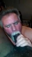 old fat white fag sucking a big black dick