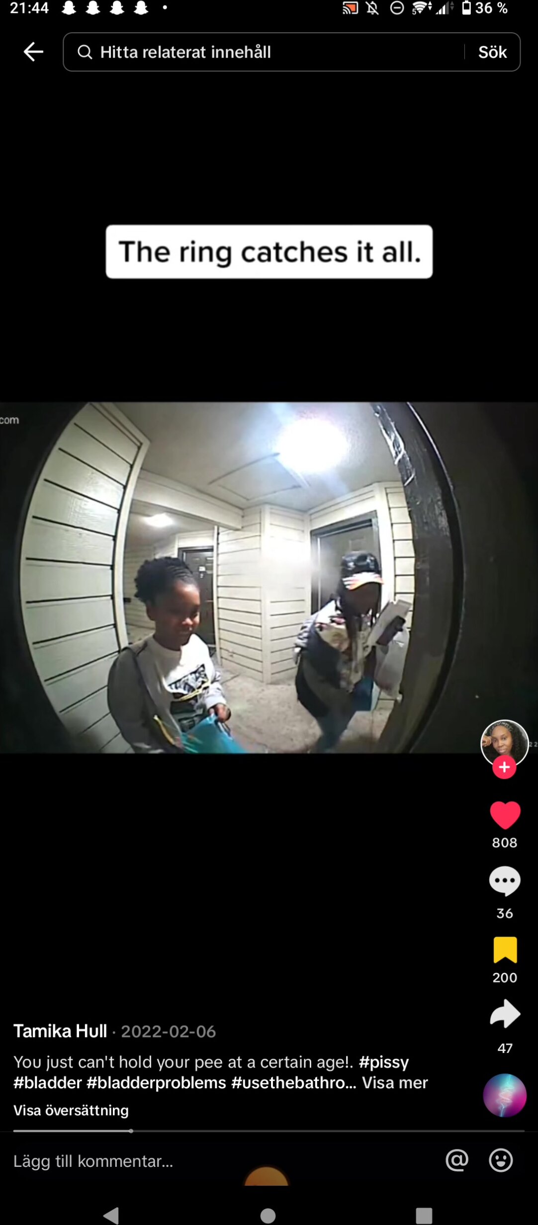Ebony has accident at door (TikTok pee)