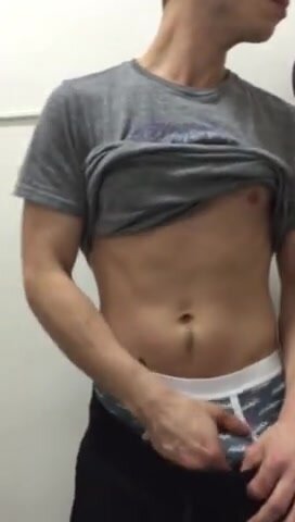 Latin jerks big cock in public