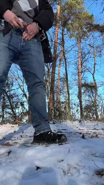 Me pissing outside in the snow