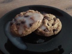 Cookie and ice-cream with topping