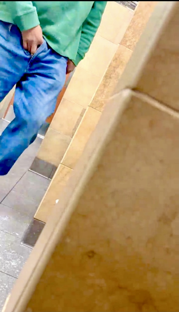 Thick Uncut Daddy Spied at Urinals