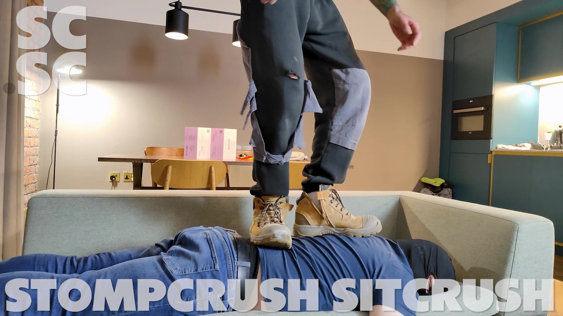 New Vid. str8 workman comes over and tramples slave