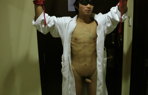 Skinny Roped Chinese Guy BDSM
