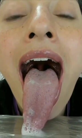 Hot tongue sexy eyes spit