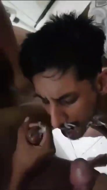 Gay Bukkake. Tops shoot their hot loads on bottom