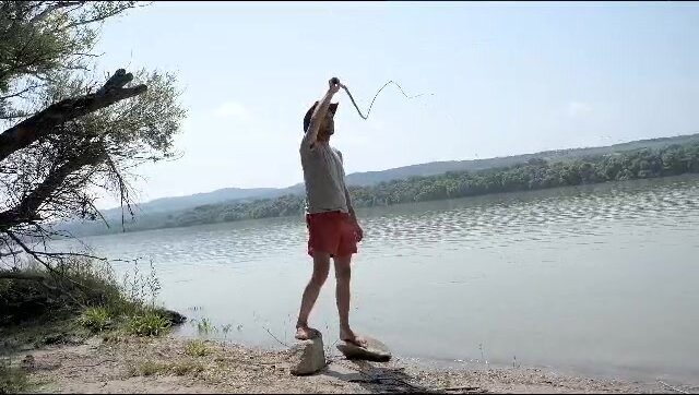 bullwhip cracking at the river