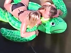 GIRLS ASS OUT ON FLOATY
