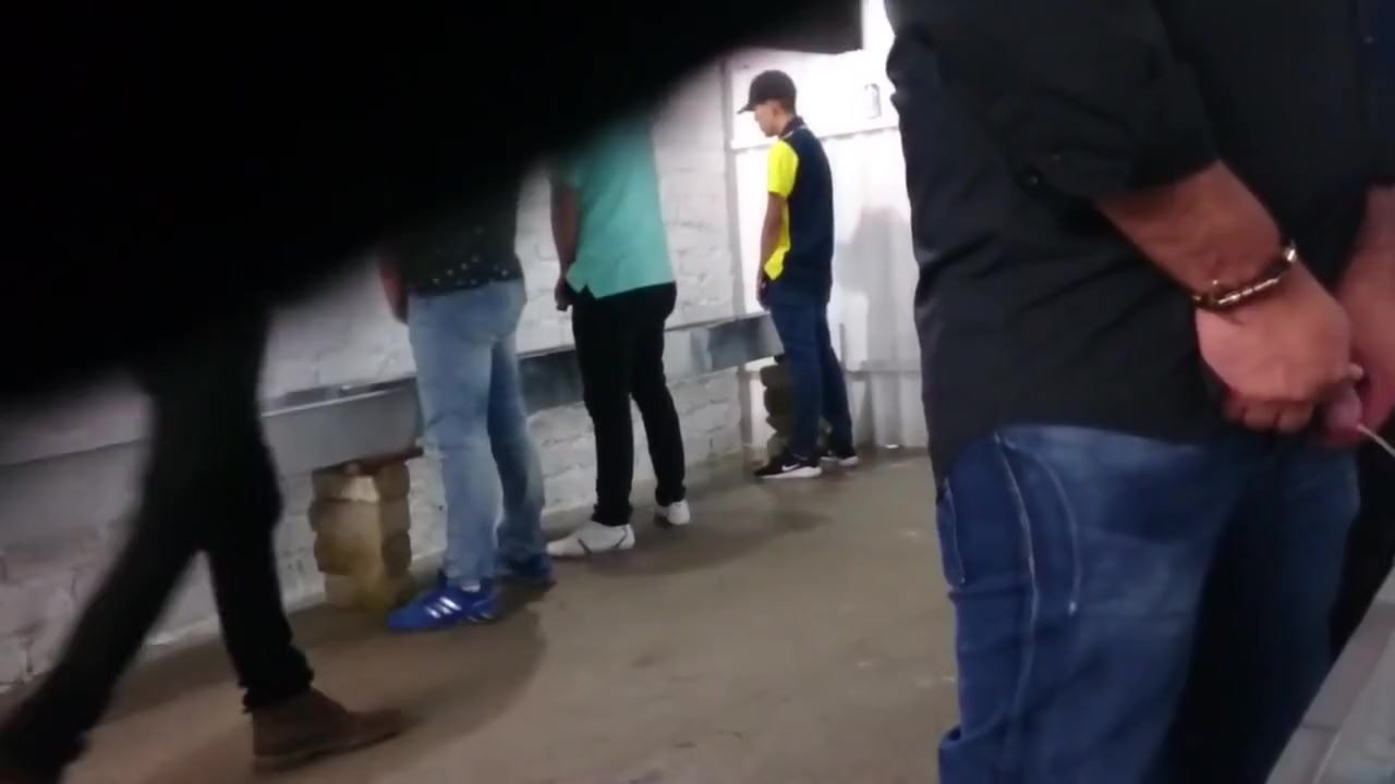 Straight mexican men pissing in urinals