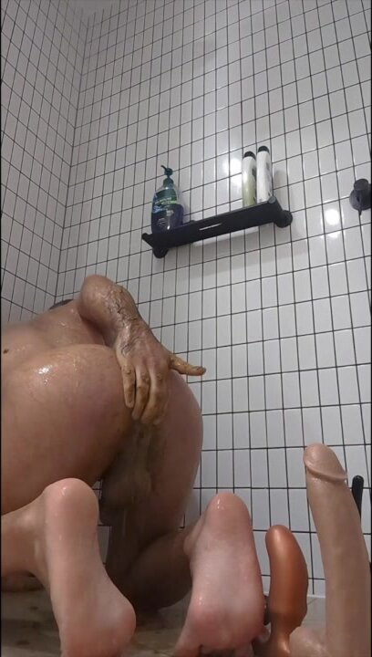 Dirty speculum play in the shower