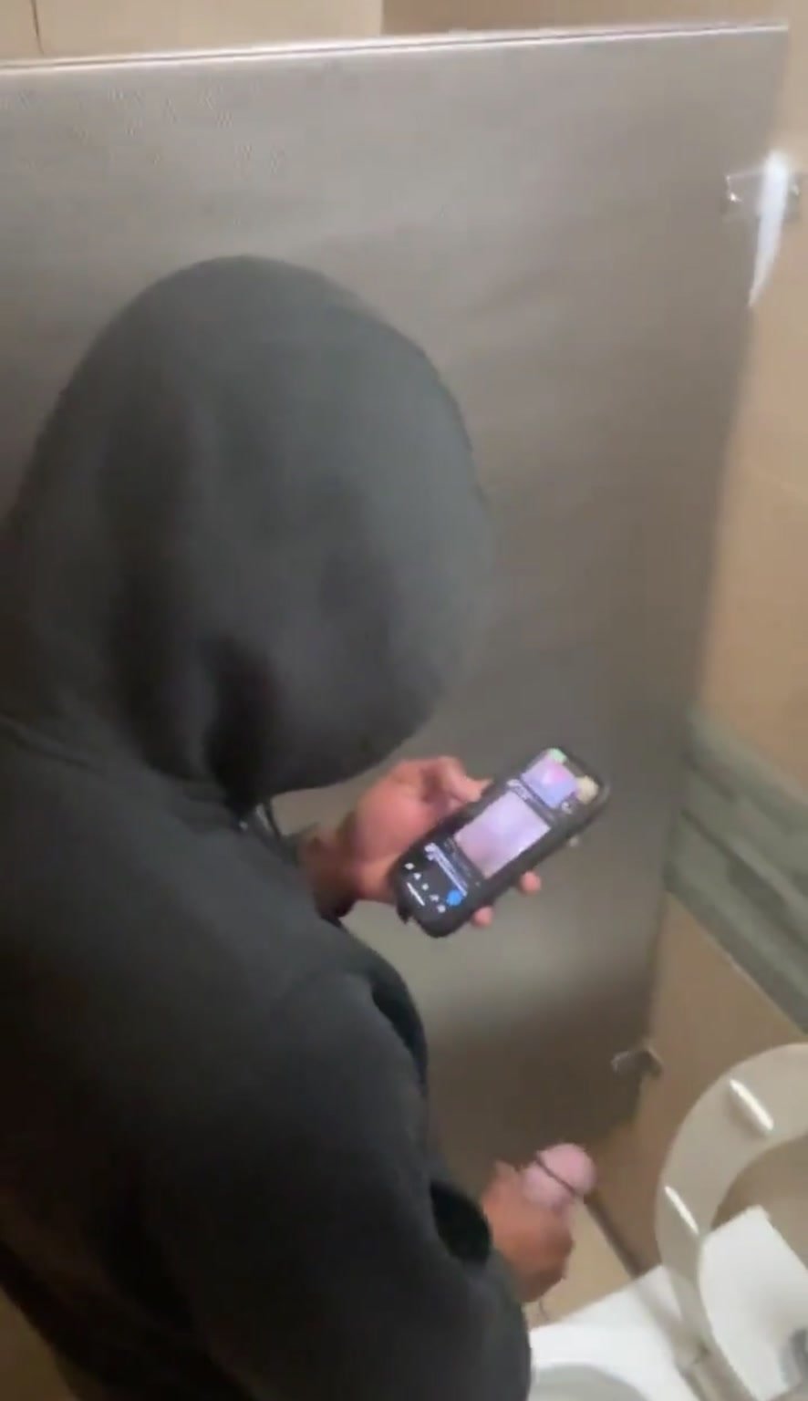 Hung teen caught wanking in public toilets
