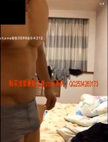 Muscle asian man on cam