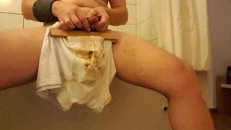 soaking my underwear,smearing shit on my dick