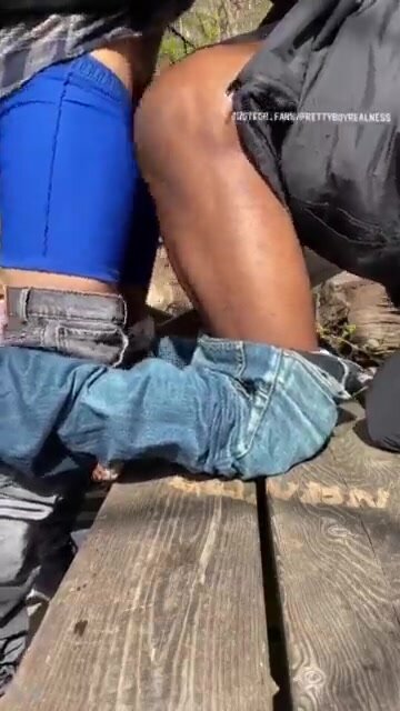 Getting fucked on the bench