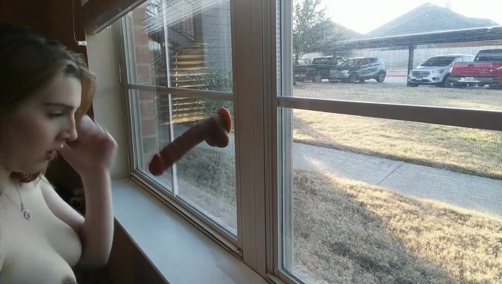 MPK fucks herself in front of window