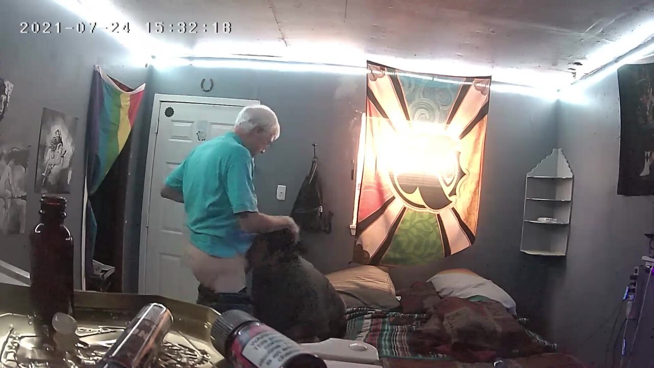 Grandpa breeding an anon black bottom on camera