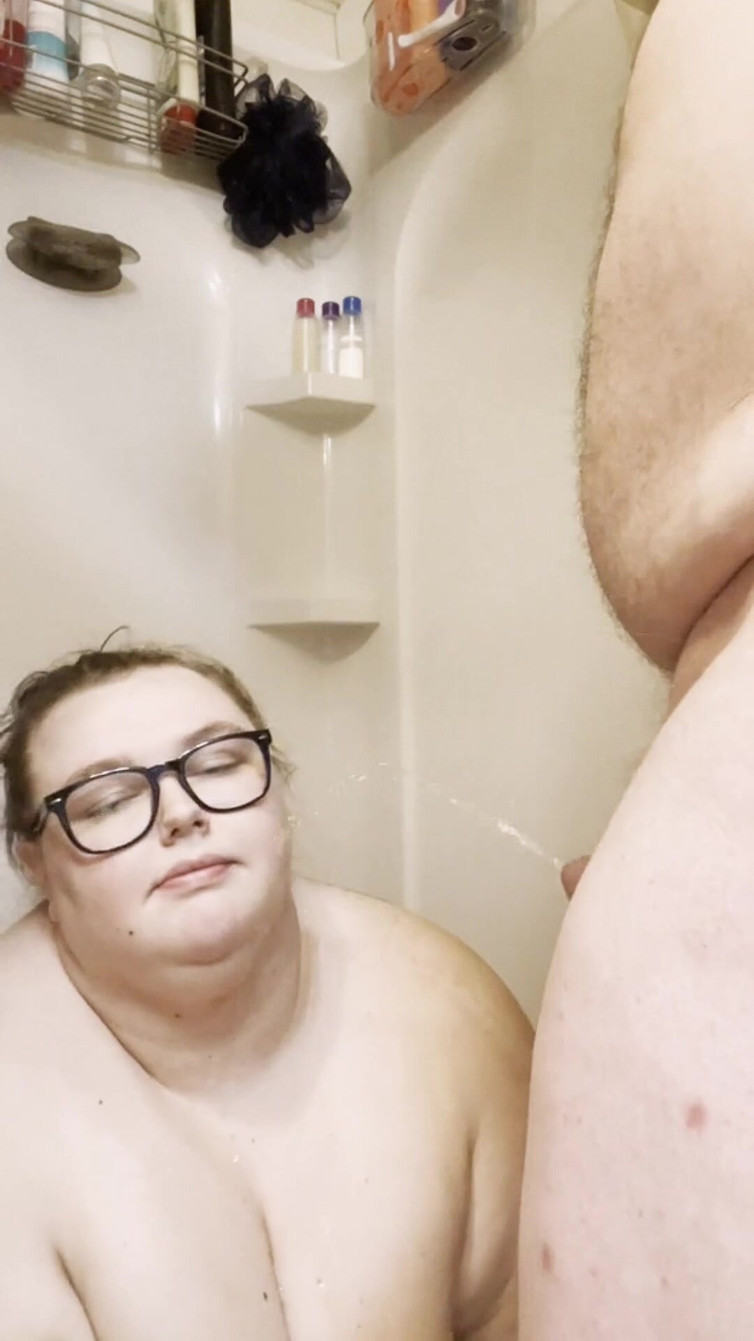 Boyfriend Pisses On BBW In Shower