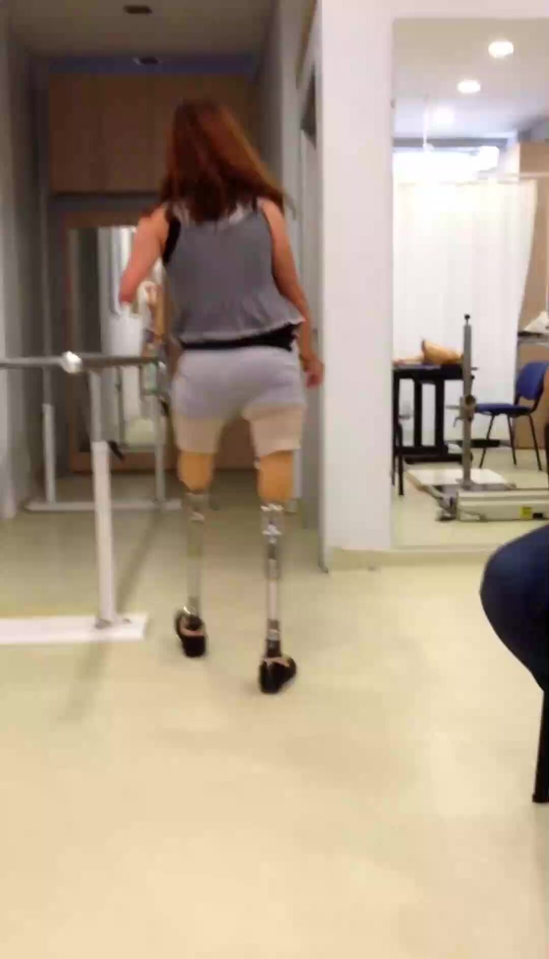 Dak triple woman learns to walk