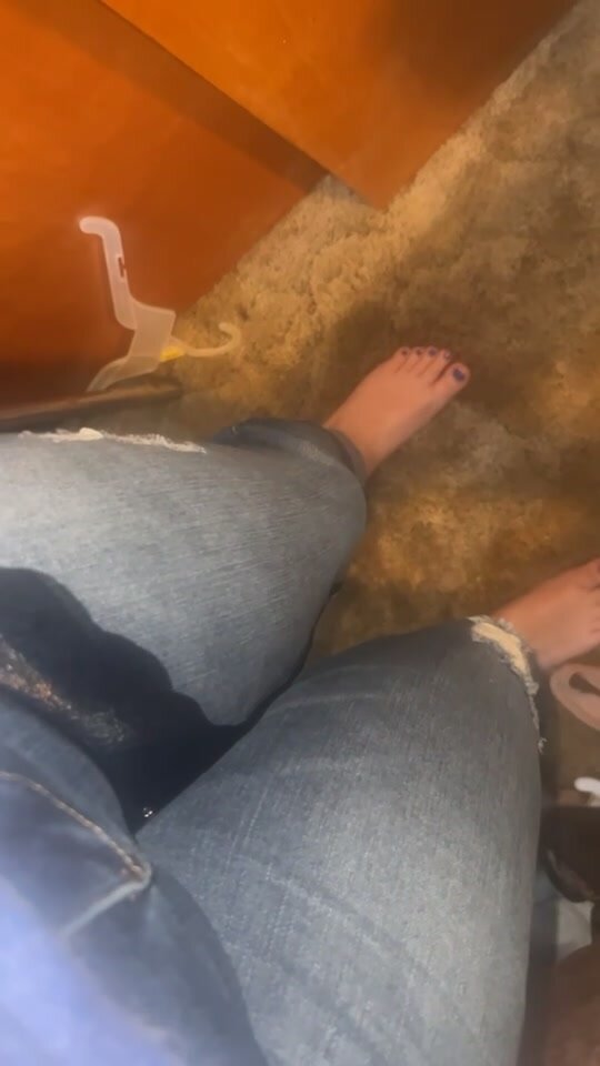 Girlfriend pisses her pants for me at work