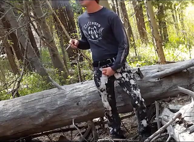 Hot lad's forest smoke and stroke