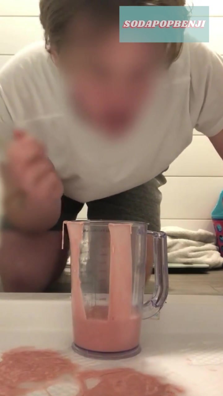 pink yogurt vomit