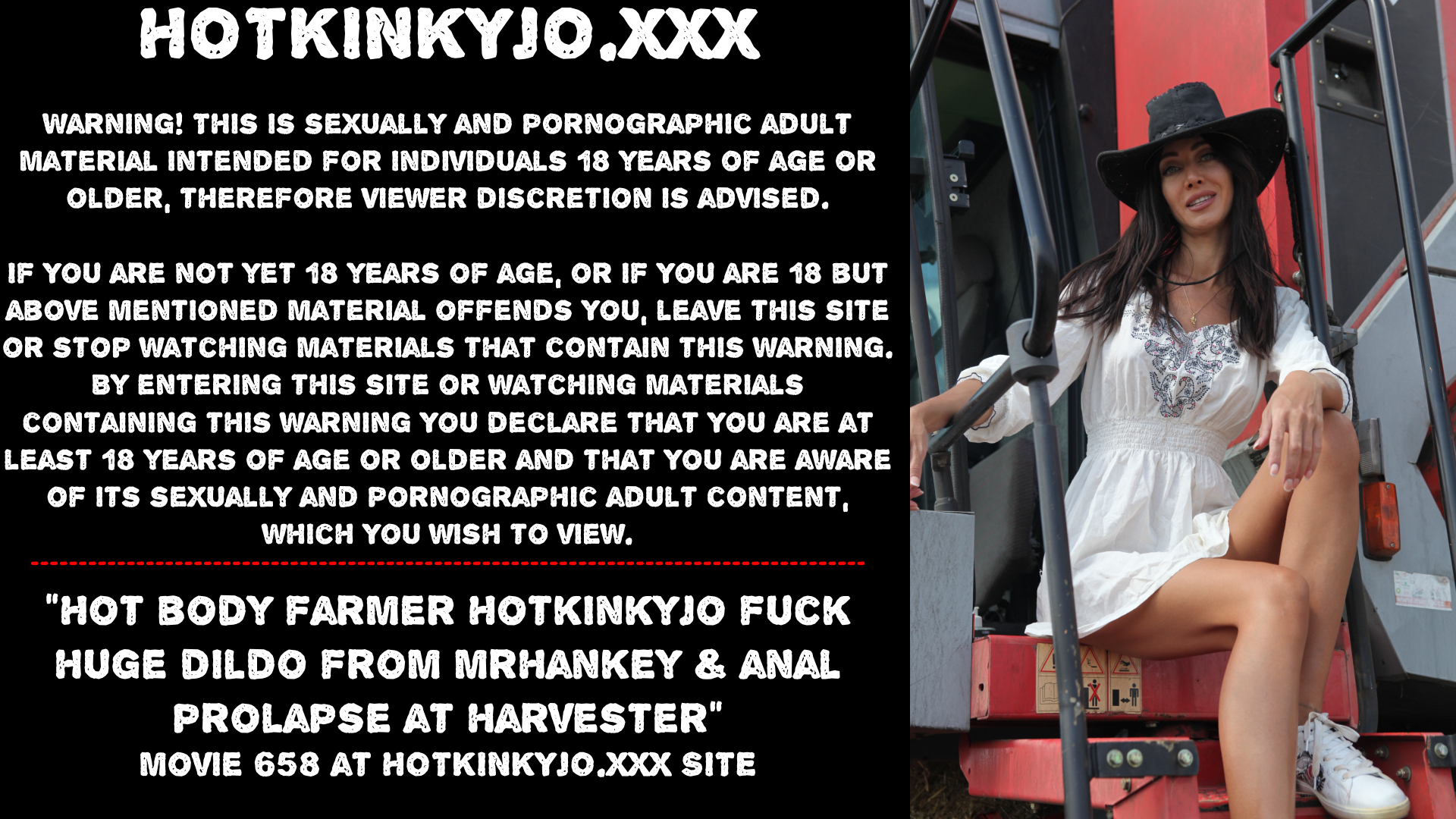 Hot body farmer Hotkinkyjo fuck huge dildo & prolapse