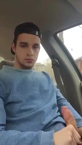 Hottie boy cums in a car