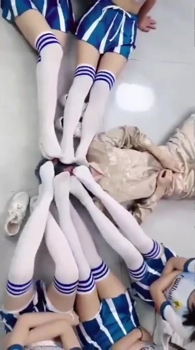 Chinese cheerleader girls' White Socks