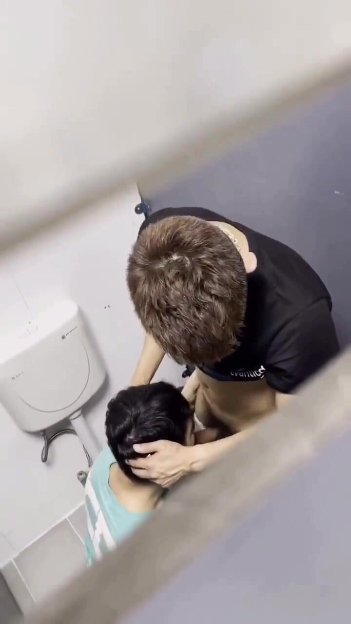 asian fag sucking cock in public restroom