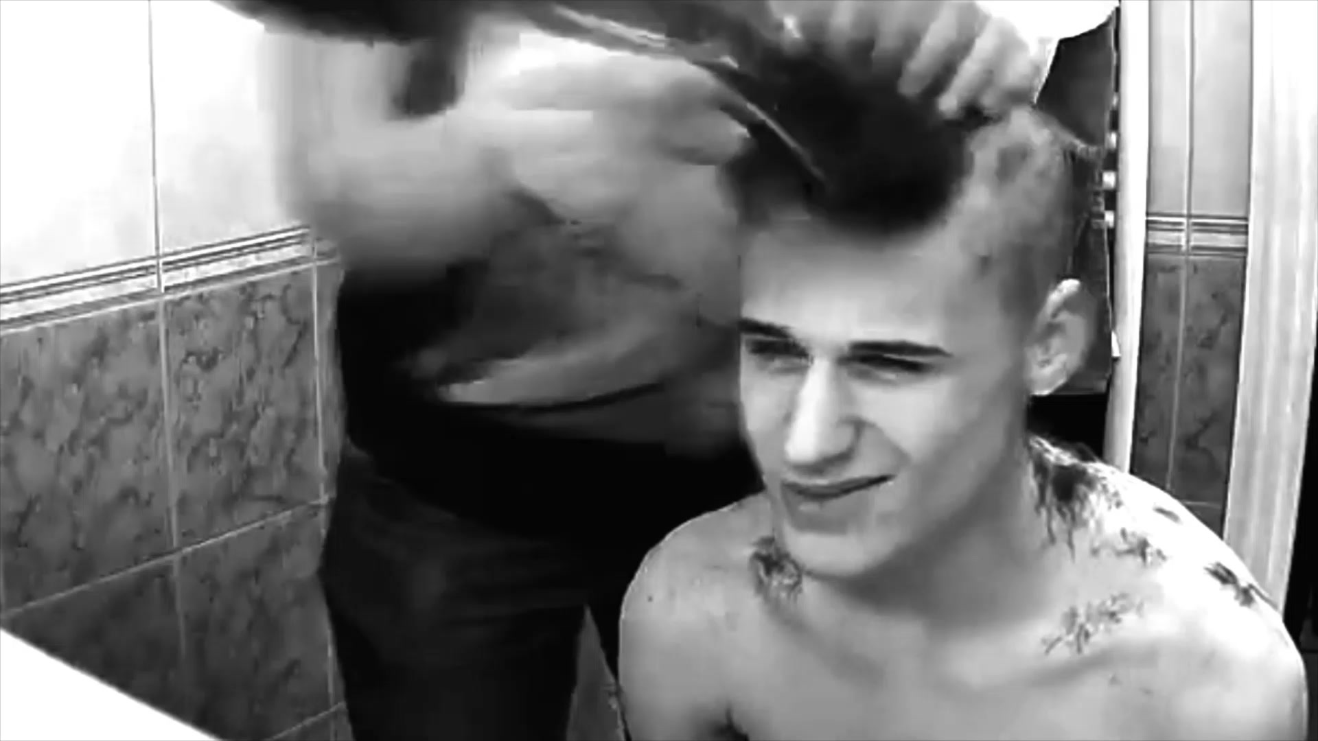 Sexy boy shaved bald