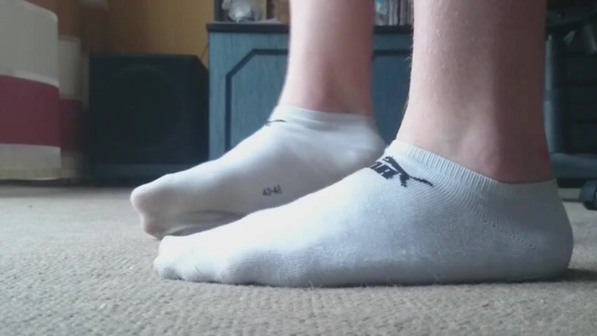 Socks on feet.