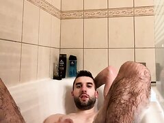 Sexy Hairy Guy in Bathtub